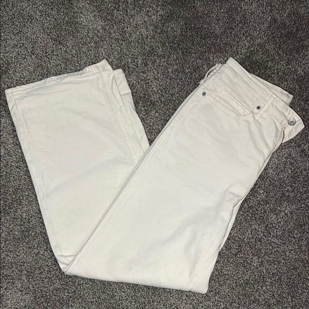 Old Navy Extra High Rise Sky-Hi Wide Leg Ecru - Sz 8